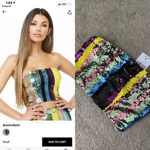 Forever 21 multicolored sequin tube top